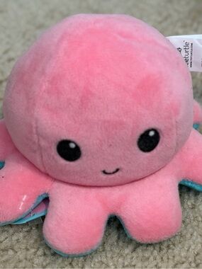 TeeTurtle Reversible Octopus Plushie 4-Inch Pink + Aqua